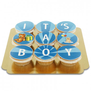 It's a boy cupcakes, 9 Stuks