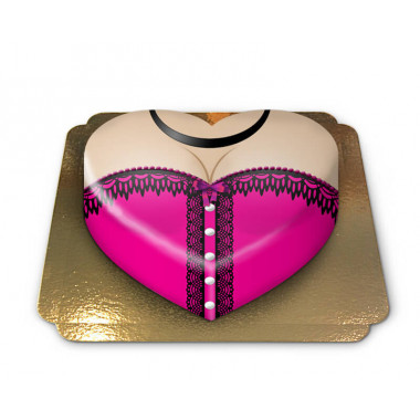 Roze-hartvormige-corset-taart