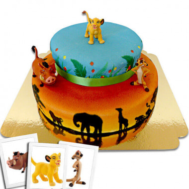Simba, Timon en Pumba, twee-verdiepingen savanne taart 