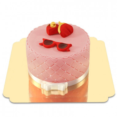 Luxe Make-Up taart met rode decoratie
