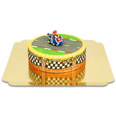 Mario Kart op graslandbaan taart