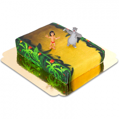 Mowgli en Baloe op Jungle taart 