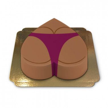 Zoet achterste in paarse bikini-taart