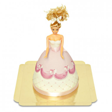 Deluxe Prinsessenpop-taart in roze jurk