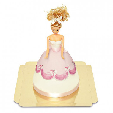 Prinsessenpop-taart in roze jurk