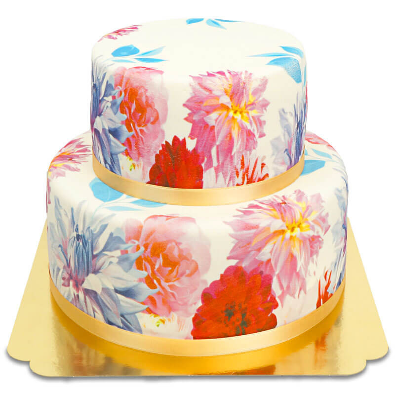 2-stöckige Deluxe Blumen-Torte