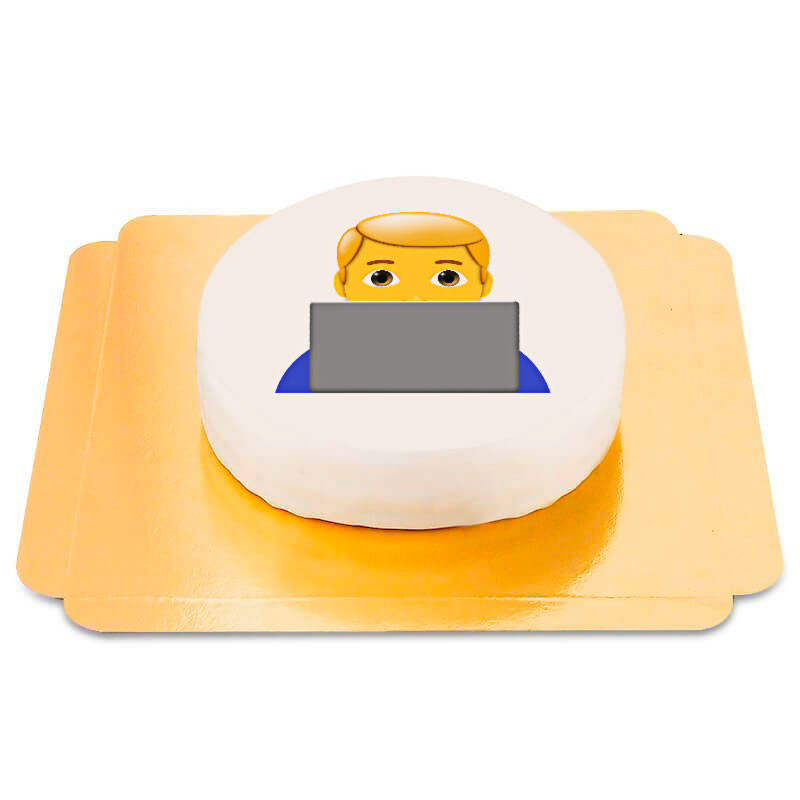Junge am PC Emoji-Torte