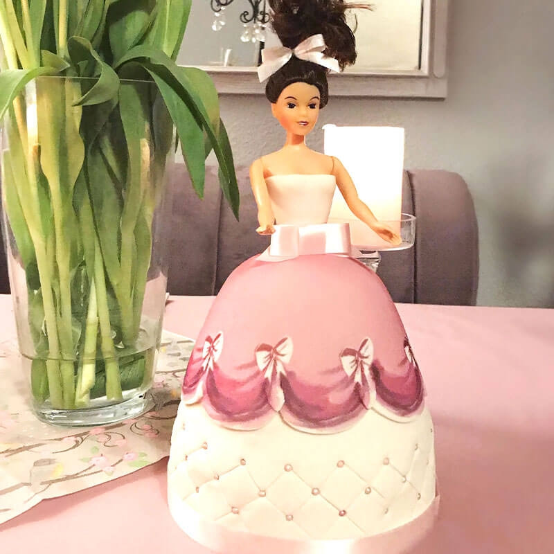 Deluxe Prinsessenpop-taart in roze jurk @lecremer