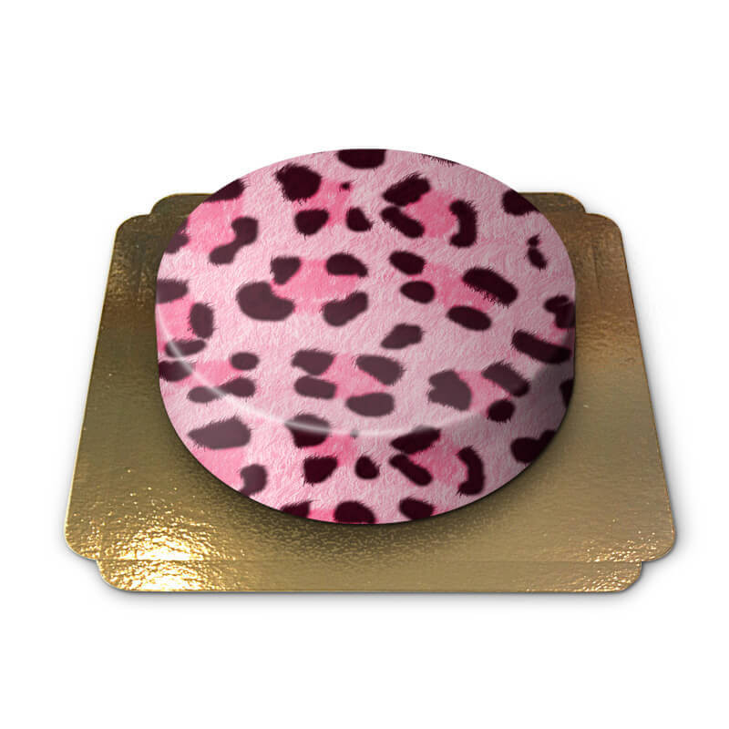 Roze panterprint taart