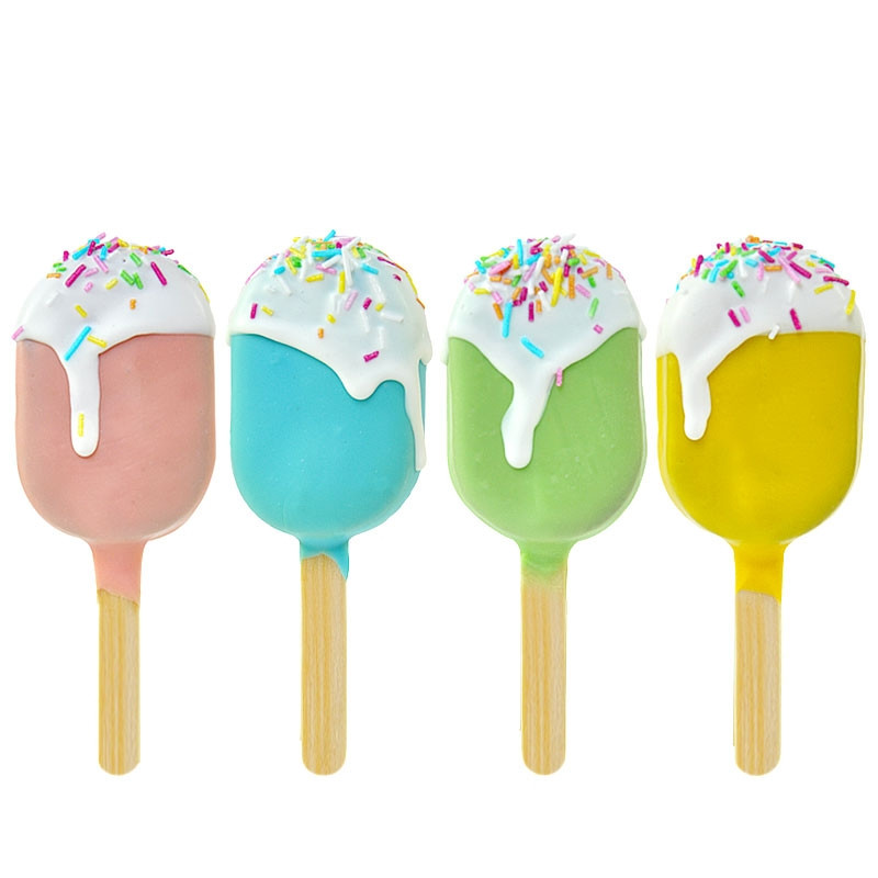 laat staan Stroomopwaarts Achtervolging Cakepop ijsjes met gekleurde chocolade | jeeigenTaart.nl