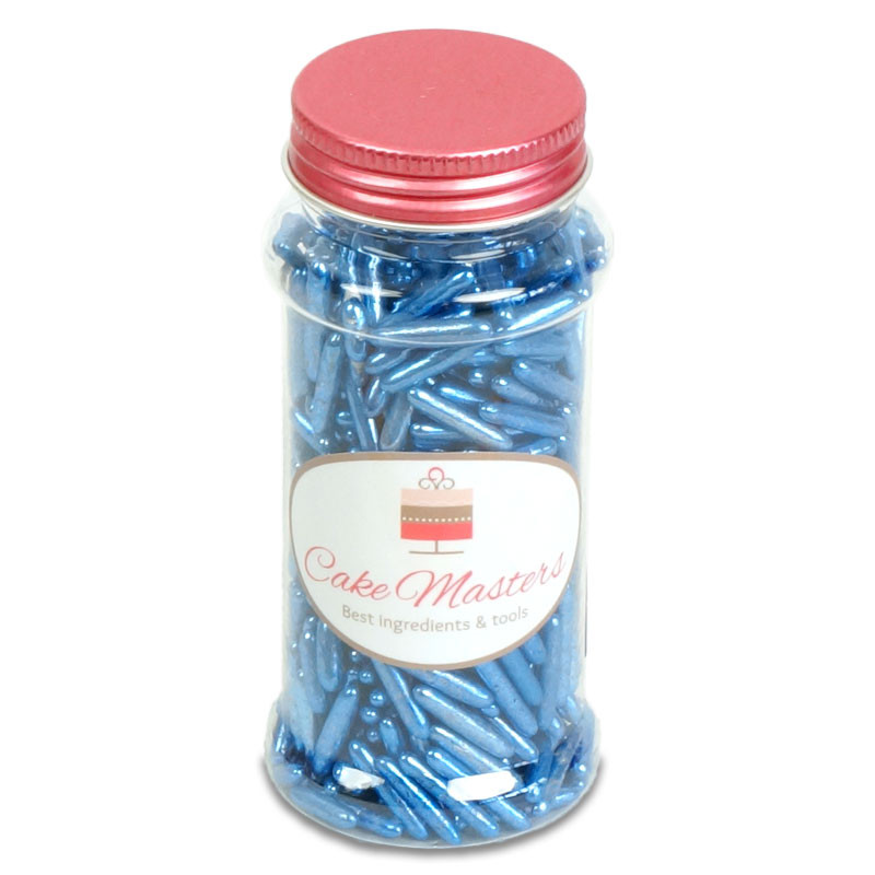 Deko-Zuckerstreusel - Sugar rods XL metallic dunkelblau 80g