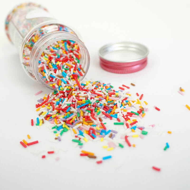 Kleurrijke suiker sprinkles - 80g voorbeeld